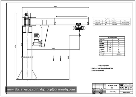 Customized Jib Crane Drawing for Your Projects | Dongqi Jib Crane Dwg