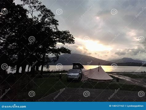 Camping on the Banks of Loch Lomond Editorial Photography - Image of awning, loch: 140127162