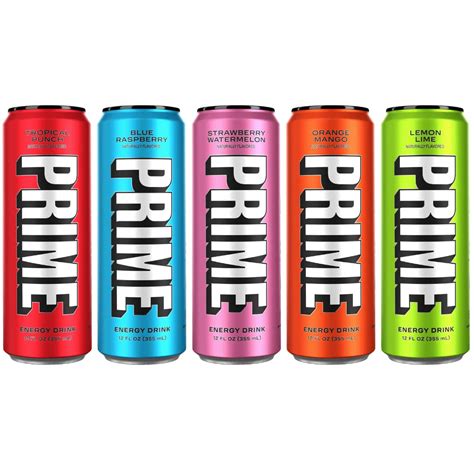 Buy NEW Prime Hydration Drink Energy Cans 5 Flavor Variety Sampler Pack! - 200mg Caffeine, Zero ...