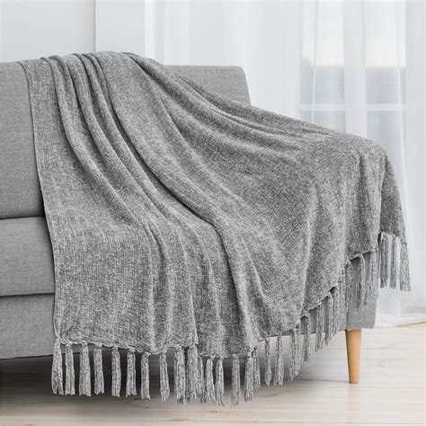 Fluffy Chenille Knitted Throw Blanket Decorative Fringe for Bed Sofa Couch Chair | eBay