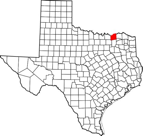 Image: Map of Texas highlighting Fannin County