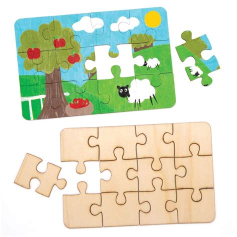 Baker Ross AW602 Wooden Jigsaw Puzzles (Pack of 8) – TopToy