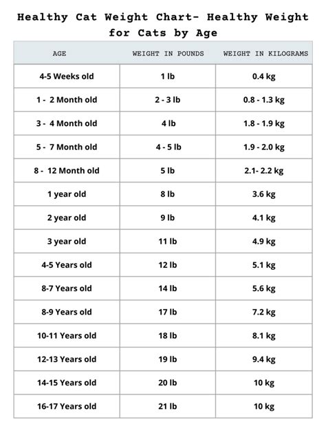 A Guide To The Healthy Cat Weight Chart By Age | Cute Kitten