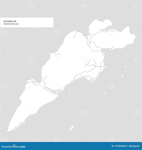 Map of Guanaja Island stock vector. Illustration of geography - 123384548