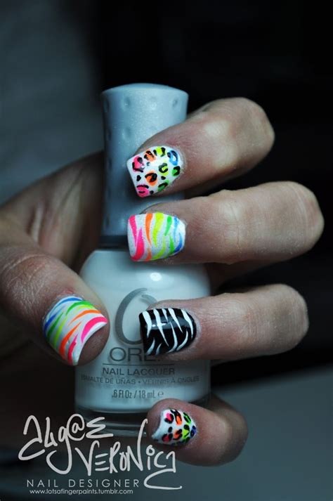 rainbow zebra print ♥ | Zebra print nails, Neon nails, Fashion nails