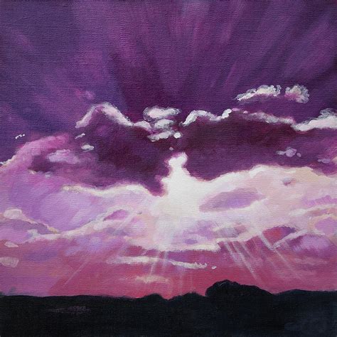 Purple sunburst Painting by Helen Shepherd - Pixels