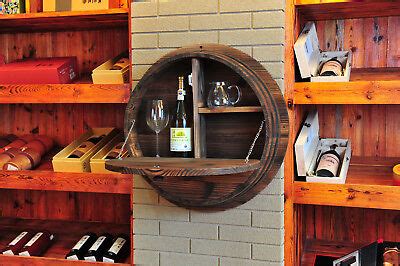 Wooden Barrel Wall Shelf Solid Wood Foldable Wooden Shelf Rustic Wine Rack | eBay