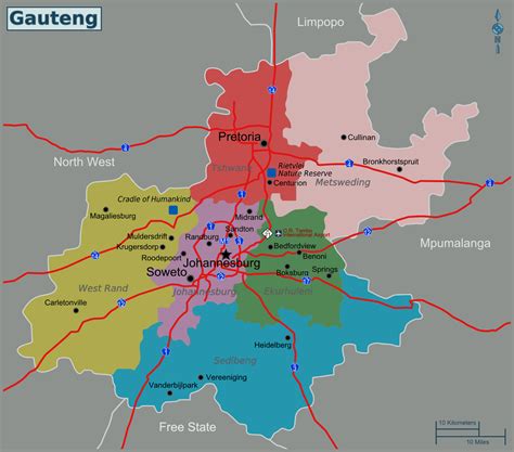 South Africa Gauteng Map - MapSof.net