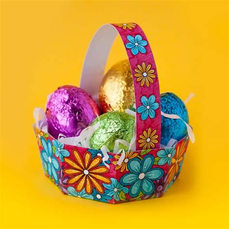 How to Make an Easter Egg Basket | Free Template - Sarah Renae Clark - Coloring Book Artist and ...