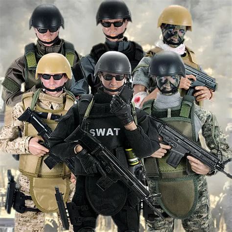 30cm Soldiers Action Figure Dolls Simulation Military Body Model Soldiers With Helmet Figurine ...