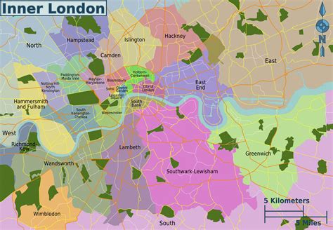 Map of London 32 boroughs & neighborhoods