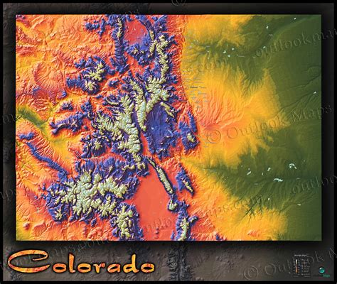 Colorado Map | Colorful 3D Topography of Rocky Mountains