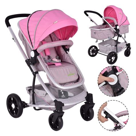 2 In1 Foldable Baby Stroller Kids Travel Newborn Infant Buggy Pushchair Pink - Walmart.com ...