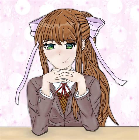 I tried to draw the Monika ending from memory but with a lighter color scheme : r/DDLC