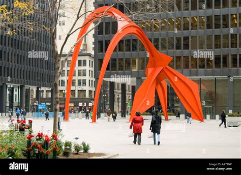 Chicago Calder Sculpture - Flamingo Stock Photo - Alamy