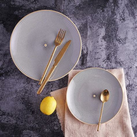 Modern Geometric Dinner Plate Set – Art Leylona