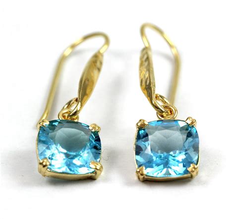 Gold Vermeil Blue Topaz earrings - Yaron Morhaim