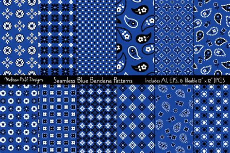 Seamless Blue Bandana Patterns