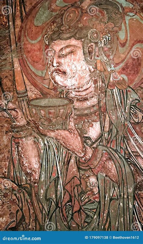 Ancient Dunhuang Mural editorial stock photo. Image of paint - 179097138