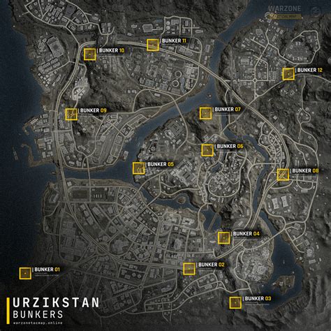 Urzikstan. Locations of all 12 bunkers by warzonetacmap : r/MWZombies