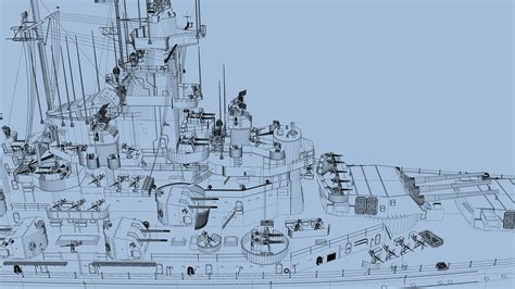 3D Uss South Dakota Battleship Model - TurboSquid 1357443