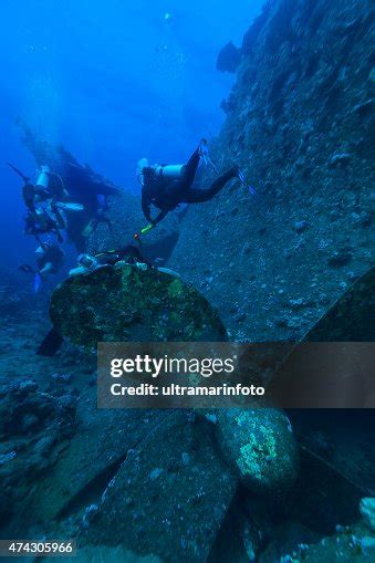 Scuba Diver Over Shipwreck Wreck Diving Red Sea High-Res Stock Photo ...