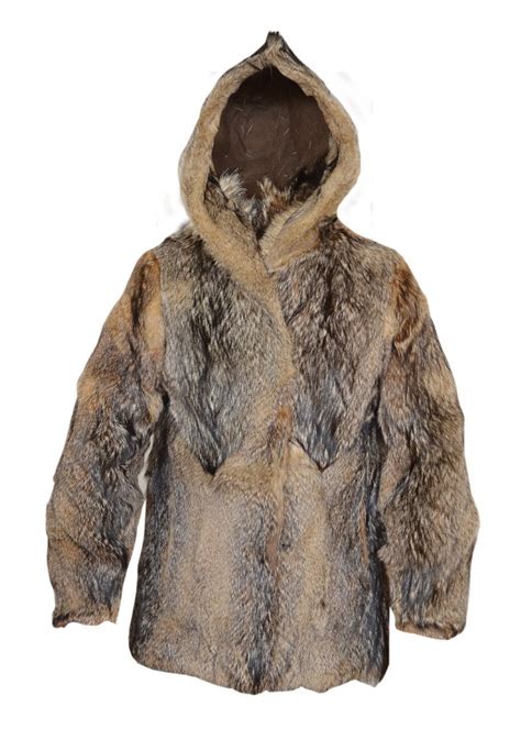 MENS Real Coyote Fur Full Pelts Hooded Bomber Jacket Coat Parka Puffer ...