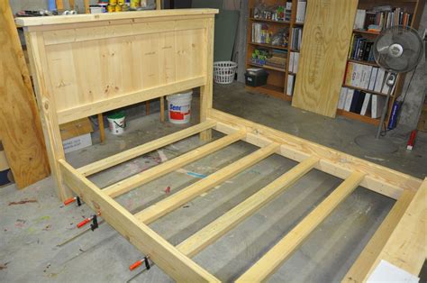 Unfinished bed frame with rails and supports | EdHart.me