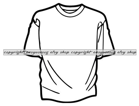 Tshirt Outline SVG, Tshirt Outline DXF, Tshirt Outline PNG, Tshirt Outline Clipart, Tshirt ...