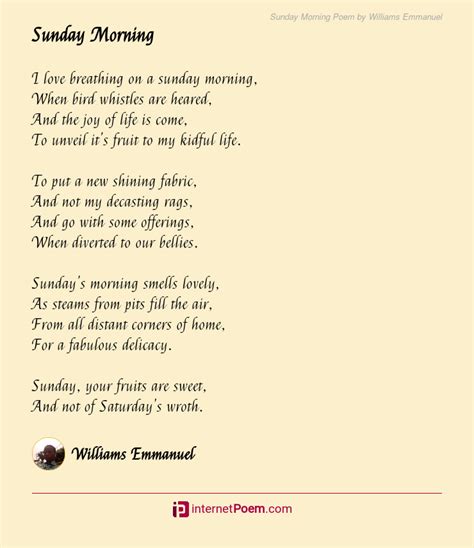 Sunday Morning Poem by Williams Emmanuel