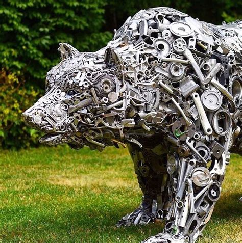 Artist Turns Nuts, Bolts, and Scrap Metal Into Life-Size Animal Sculptures | Metal sculpture ...