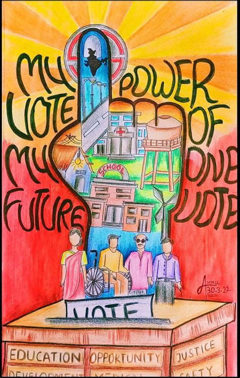 Poster on voting | Poster drawing, Meaningful paintings, Art competition ideas