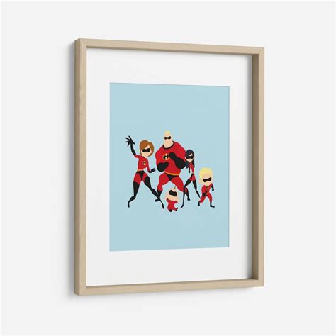 The Incredibles Family Minimalist Poster Pixar Poster Pixar - Etsy