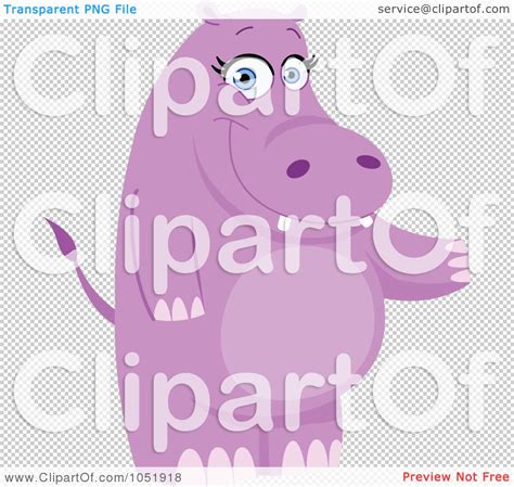 Royalty-Free Vector Clip Art Illustration of a Purple Hippo Standing ...