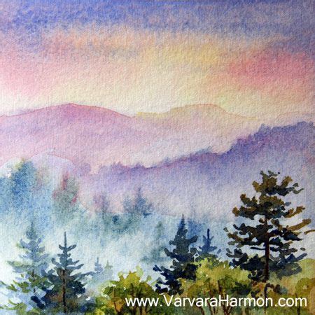 Mountain Sunset - 2, Miniature watercolor Watercolor Projects, Watercolor Pictures, Watercolor ...