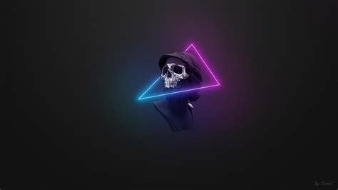 HD wallpaper: minimalism, simple background, skull, neon | Wallpaper Flare