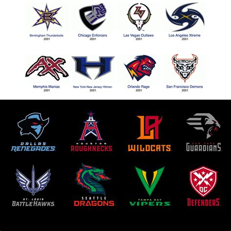 XFL Team Logos - 2001 vs 2020 #logo #designer #graphic #inspirational # ...