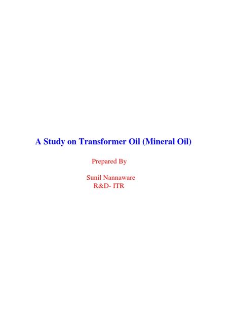 Transformer Oil | PDF | Electrical Breakdown | Density