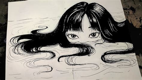 Drawing Tomie || Junji Ito || Sketchbook - YouTube