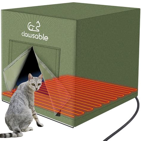 Large Heated Cat House for Outdoor Cats in Winter, Anti-Soaking ...