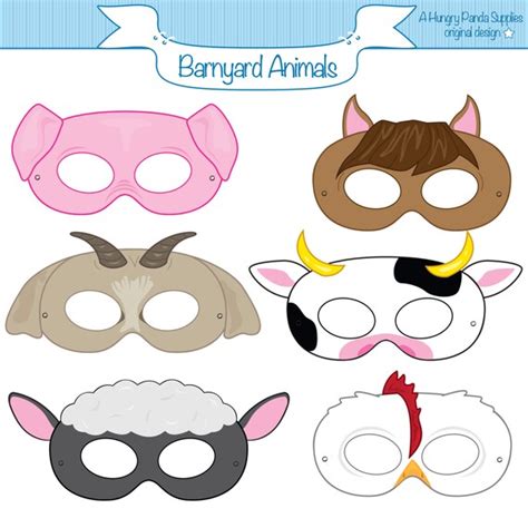 Barnyard Animals Printable Masks Printable Party Masks Farm - Etsy