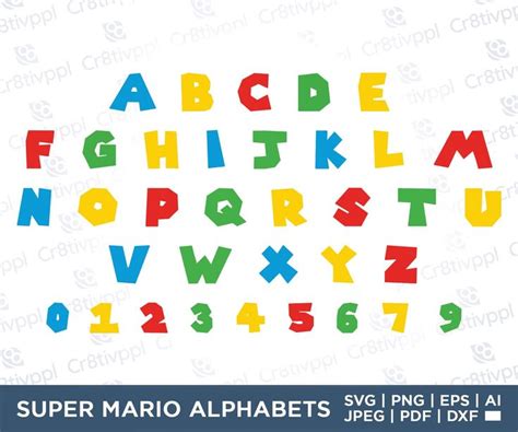 super mario alphabets svg files