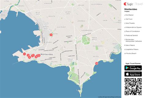 Montevideo Printable Tourist Map | Sygic Travel