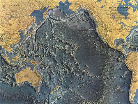 A detailed map of the World ocean floor (1968) - Vivid Maps