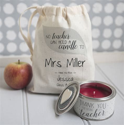 Personalised 'Thank You Teacher' Candle In Gift Bag By The Little Picture Company ...