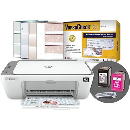 Amazon.com: VersaCheck HP DeskJet 3755 MXE MICR All-in-One Check Printer X1 Gold Check Printing ...