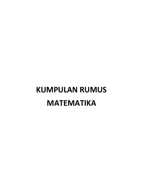 Kumpulan Rumus Matematika | PDF