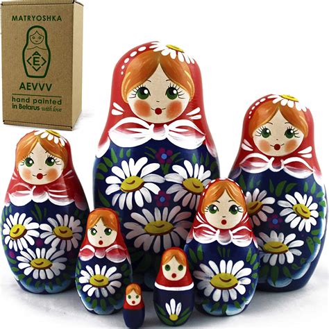 Buy Nesting Dolls - Matryoshka Matrioskas Babushka Matruska Russian 7 Nesting Dolls for Kids ...