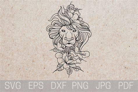 Lion Tattoo Stencil, Lion SVG Graphic by tattooworker · Creative Fabrica