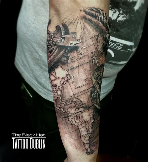 Famous World Map Tattoo Arm Ideas – World Map With Major Countries